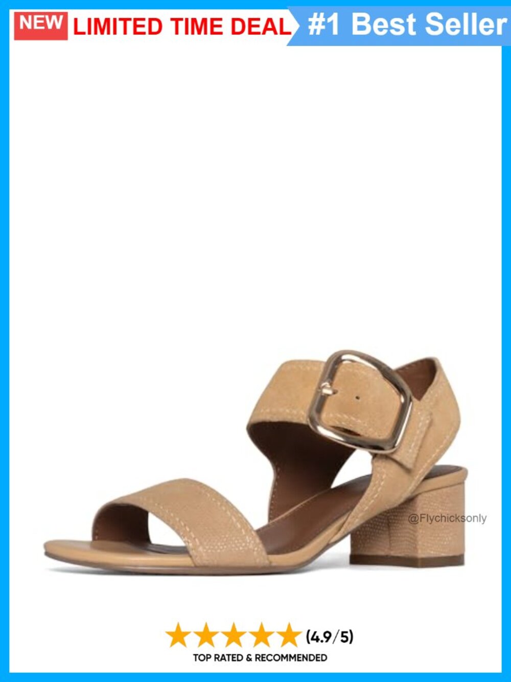 Women's Heeled Sandals with Cushioned Insole, Open-Toe, Straps, Low Heel